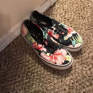Floral print lace vans